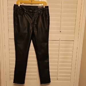 Chico's Petite Black Faux Leather Pants